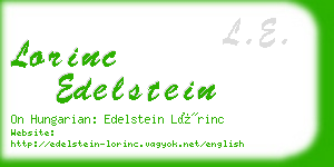 lorinc edelstein business card